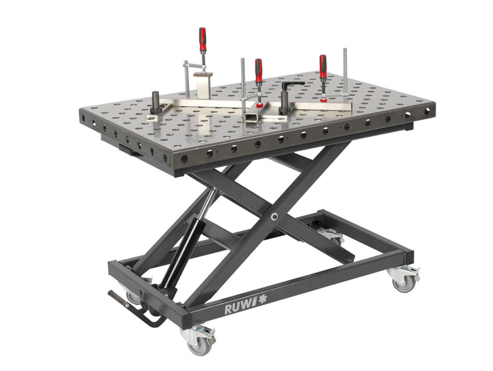 Welding table perforated grid plate ø28 mm, lift table - RUWI I Tools for woodworking professionals