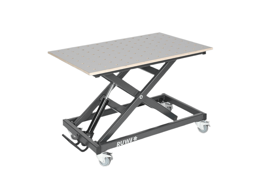Mesa elevadora RUWI Basic Tablero de rejilla perforada HPL - RUWI I Herramientas para profesionales de la madera