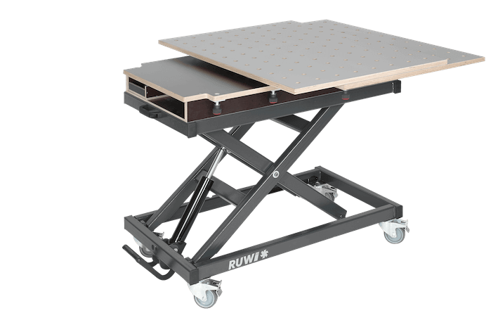 RUWI Table élévatrice Premium Set (avec quatre rails d'appui) - RUWI I Outils pour les professionnels du bois