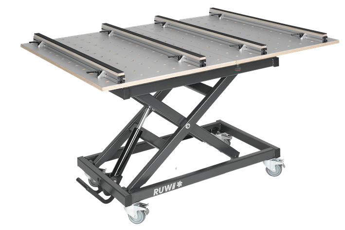 RUWI Table élévatrice Premium Set (avec quatre rails d'appui) - RUWI I Outils pour les professionnels du bois