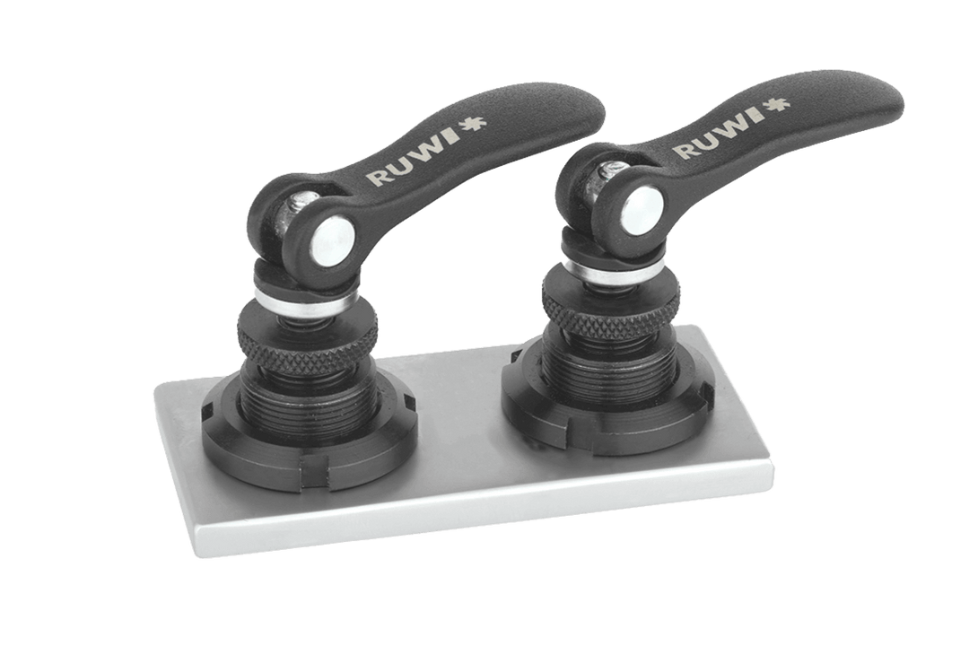 Adapterplaat met 2 snelspanklemmen groef 10 - RUWI I Gereedschap voor houtprofessionals