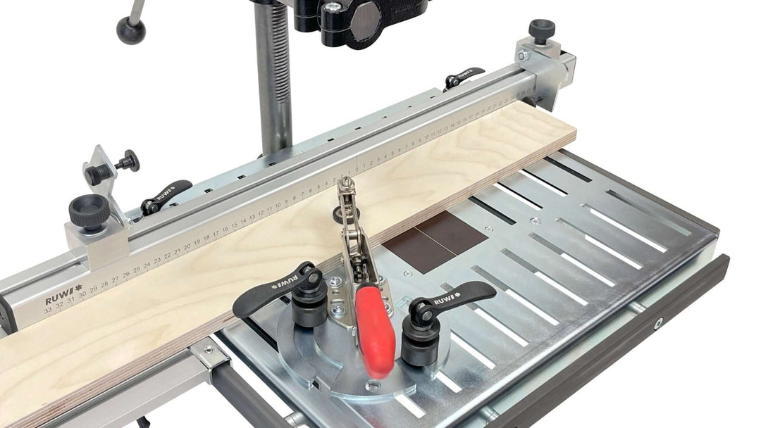 Inklapbare afrastering met fijninstelling voor aanslagliniaalboortafel - RUWI I Gereedschap voor houtbewerkers