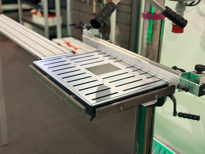 RUWI Bohrtisch Premium Vorführtisch Holzhandwerk Messe