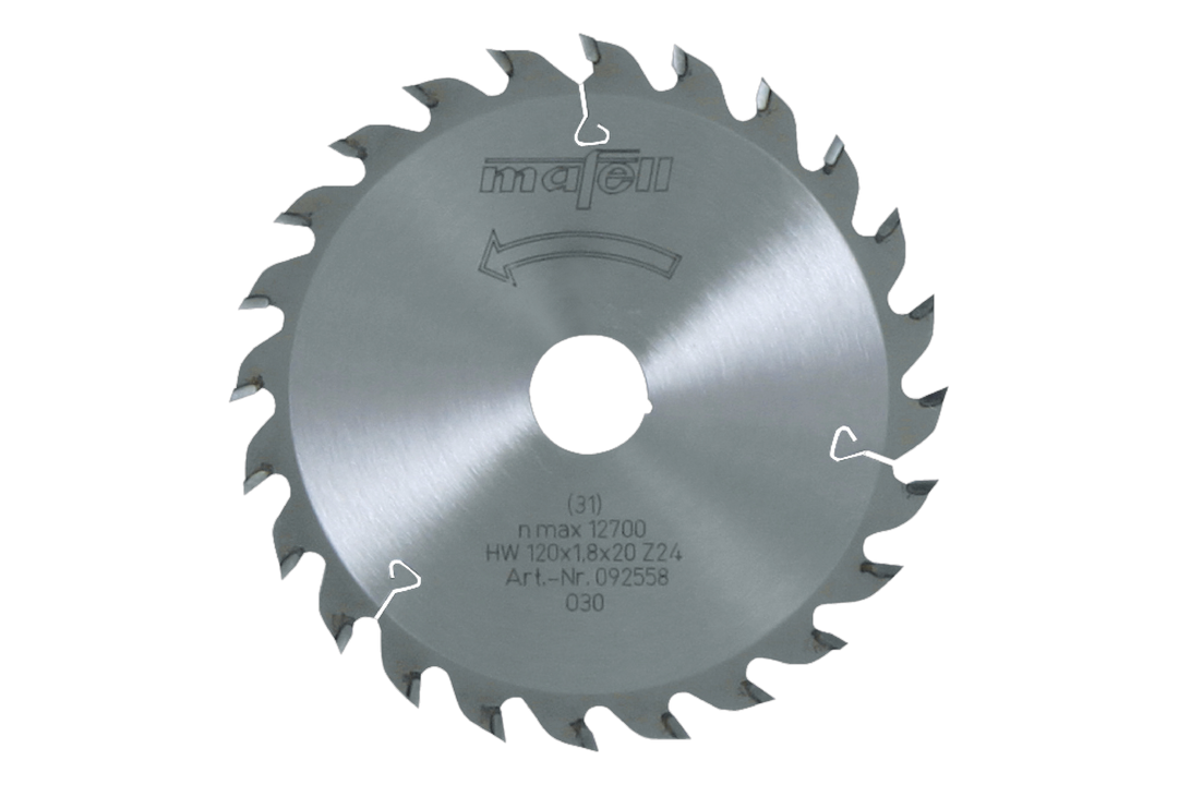 Sägeblatt-HM, 120 x 1,2/1,8 x 20 mm, Z 24, WZ – Produktansicht