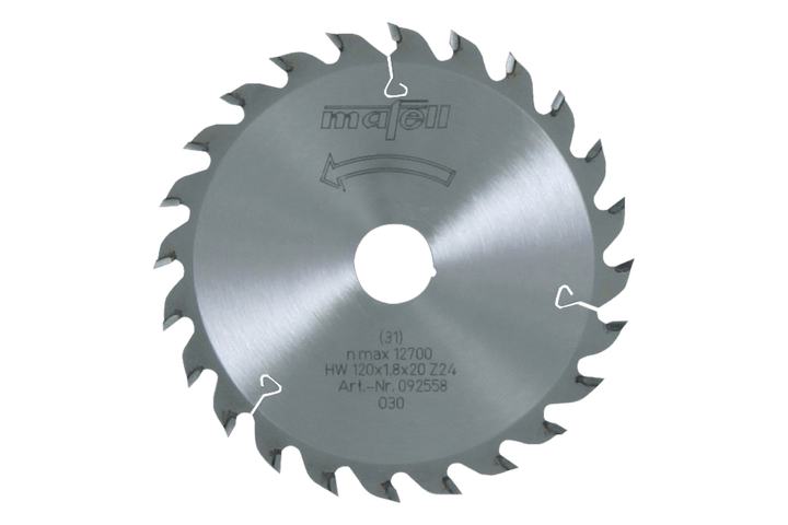 Sägeblatt-HM, 120 x 1,2/1,8 x 20 mm, Z 24, WZ – Produktansicht
