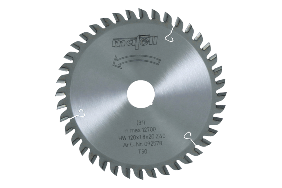 Sägeblatt-HM, 120 x 1,2/1,8 x 20 mm, Z 40, TR – Produktansicht