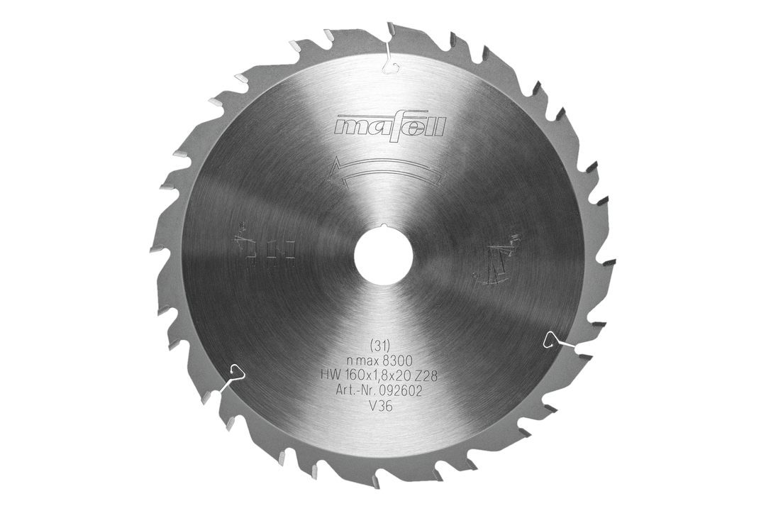 Sägeblatt KSB-WU160 GT, HW, 160 x 1,8 x 20 mm, Z28-4, 3WZ/FZ, Wood Universal – Produktansicht