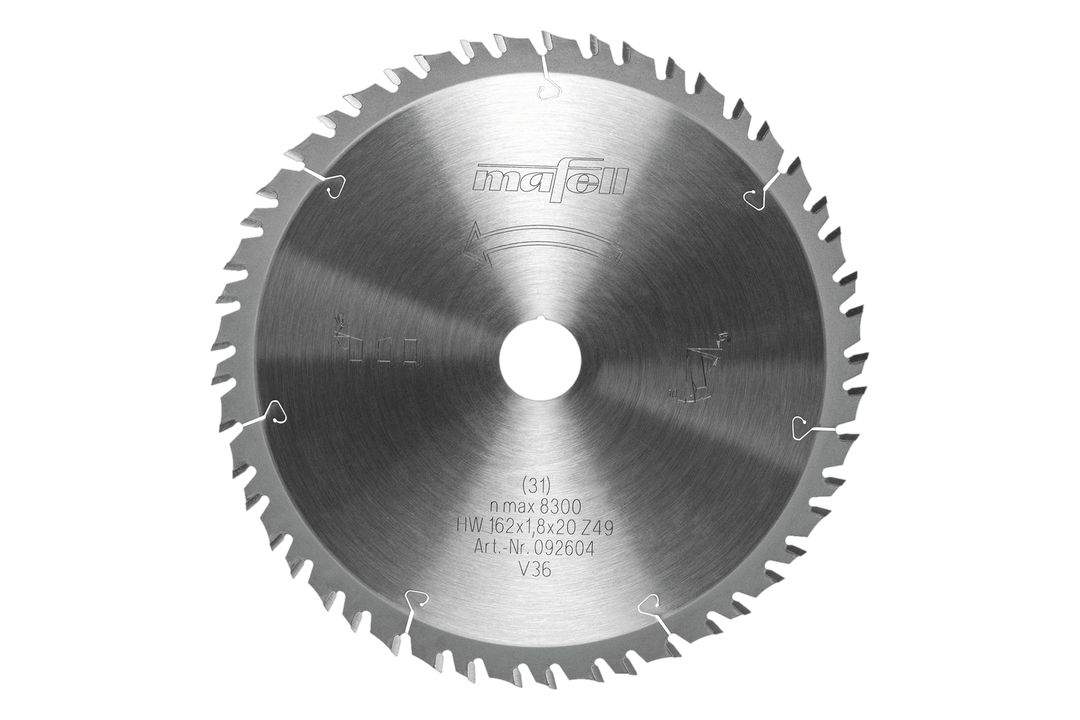 Sägeblatt KSB-WF162 GT, HW, 162 x 1,8 x 20 mm, Z49-7, 3WZ/FZ, Wood Fine Cut – Produktansicht