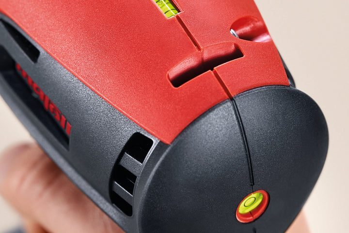 Mafell A18 Akku-Bohrschr.: Zwei Libellen ermöglichen die optimale Kontrolle des 90°-Winkels beim Einschrauben und Bohren – horizontal und vertikal