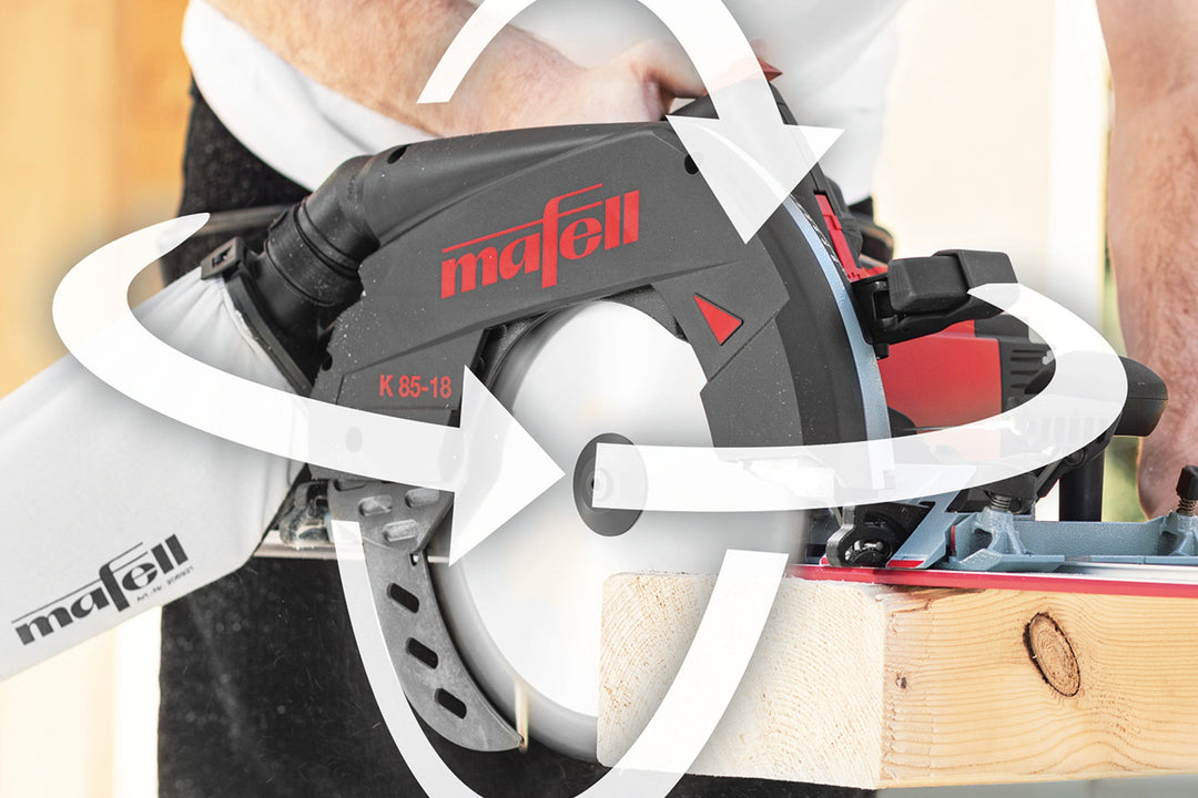 Mafell Akku-Handkreissäge K 85-18: Mit dem MAFELL ErgoBalanceConcept ist das Werkzeug für jegliche Arbeitseinsätze optimiert