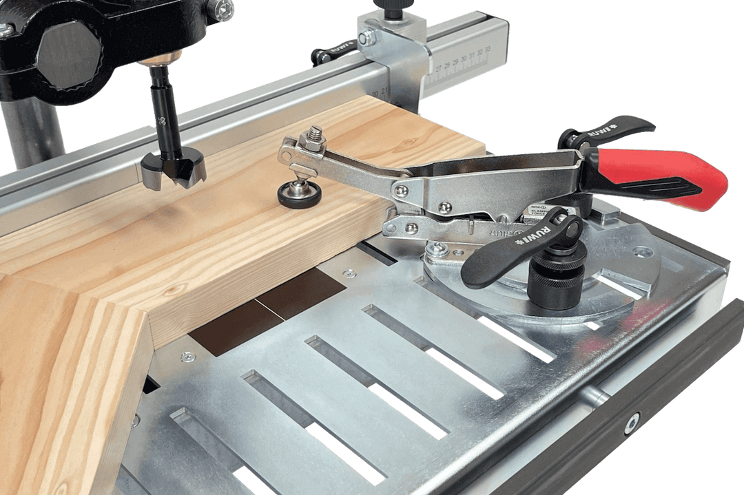 Senkrechtspanner mit Adapterplatte und Schnellspanner für Nut - RUWI I Werkzeuge für Holzprofis