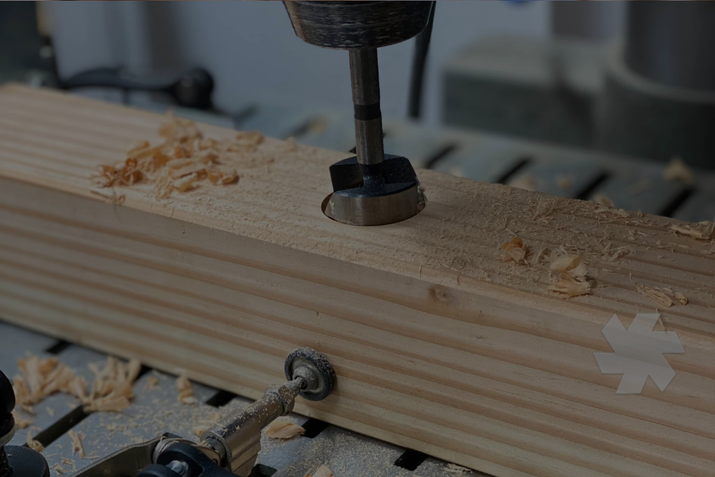Drill a hole in wood