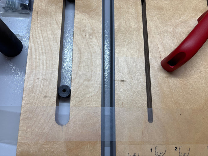 RUWI Classic clamping and sawing system for sliding table saws for X-Roll panels with slight signs of use