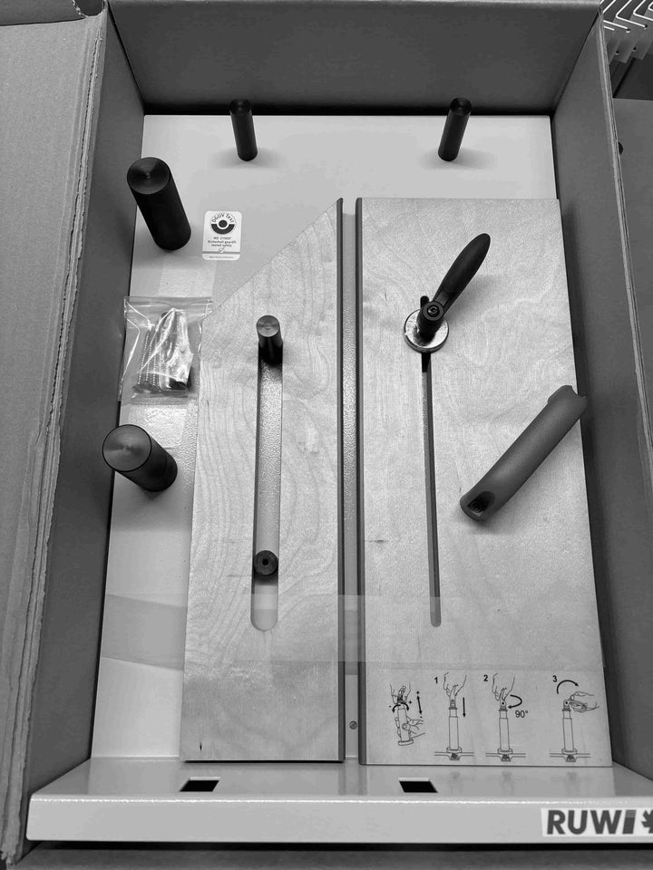 RUWI Classic clamping and sawing system for sliding table saws for X-Roll panels with slight signs of use