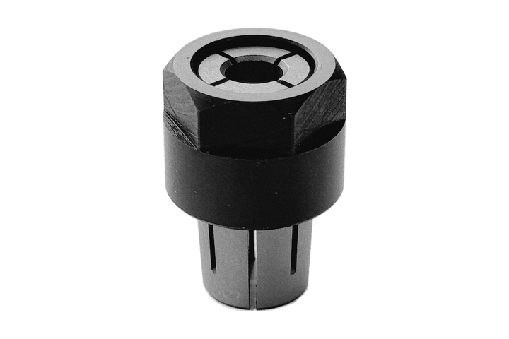 Performance router table collet chuck with union nut