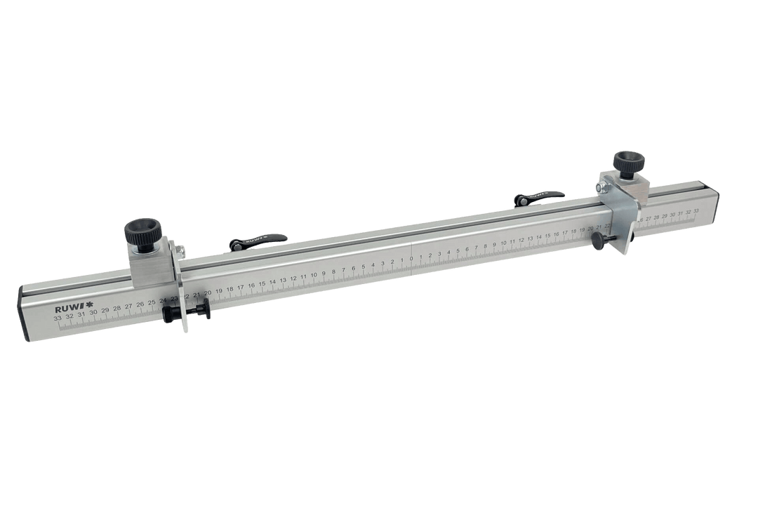 Stop ruler 720 mm with laser-cut scale and quick-release clamp