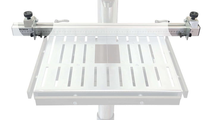 Folding fence with fine adjustment for fence fence drilling table - RUWI I Tools for woodworking professionals