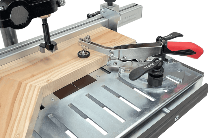 Vertical clamp with adapter plate and quick-release clamp for groove - RUWI I Tools for wood professionals