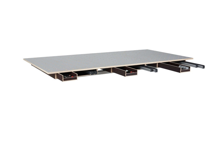 Table top HPL perforated grid top with drawer and storage space - RUWI I Tools for woodworking professionals