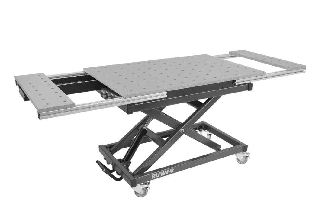 RUWI Hubtisch Classic mit Werkstückauflage - Messerückläufer