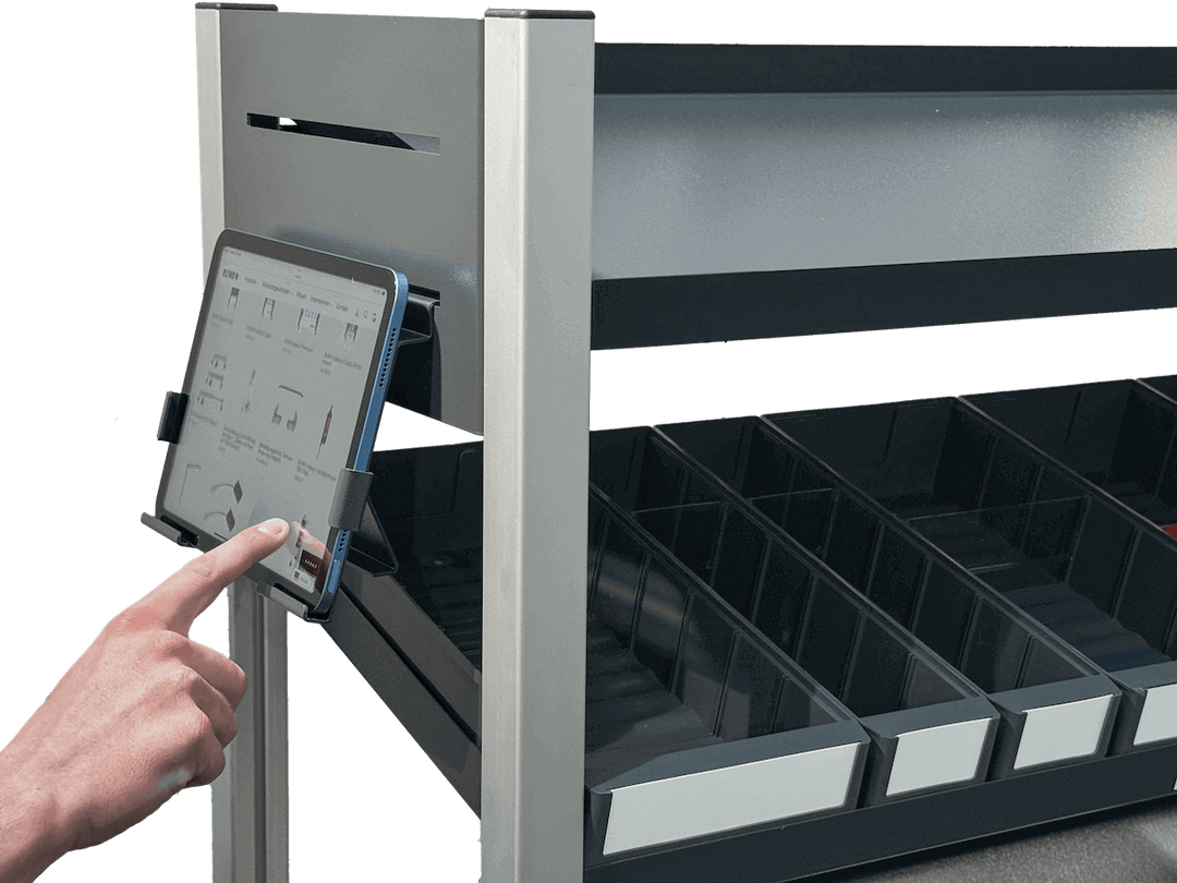 Supporto per iPad / tablet con braccio girevole per scaffalatura RUWI