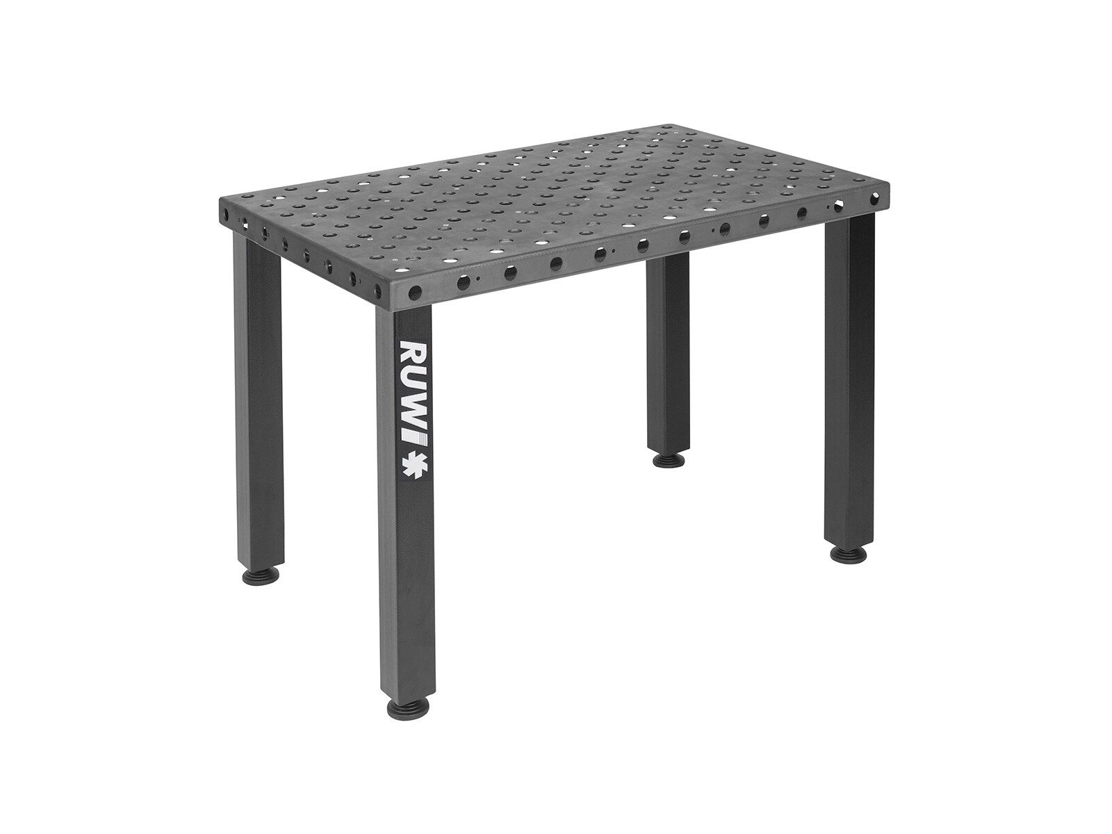Welding table / leg table 120 x 80 cm with perforated grid plate ø28 mm